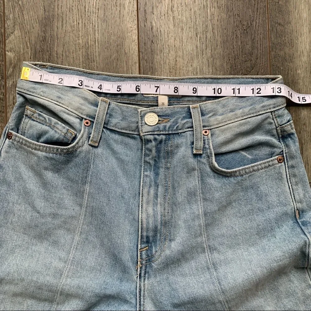 Joie Charan Raw Hem High Rise Straight Jeans Light Wash Size 26